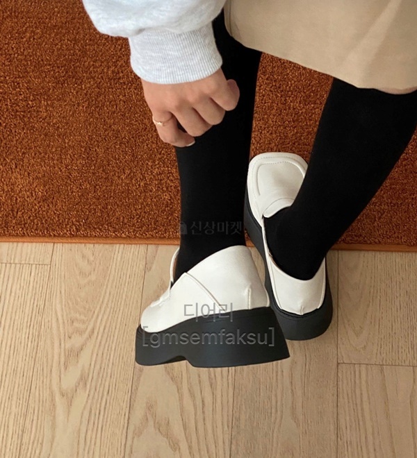 方頭厚底學院感樂福鞋(版型正常)